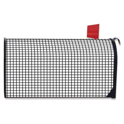 Black And White Windowpane Pattern Print Mailbox Cover