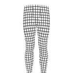 Black And White Windowpane Pattern Print Men's leggings