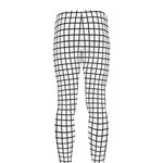 Black And White Windowpane Pattern Print Men's leggings