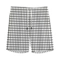 Black And White Windowpane Pattern Print Men's Athletic Shorts