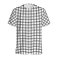 Black And White Windowpane Pattern Print Men's Athletic T-Shirt