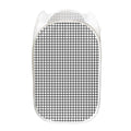 Black And White Windowpane Pattern Print Mesh Laundry Hamper