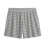 Black And White Windowpane Pattern Print Mesh Shorts