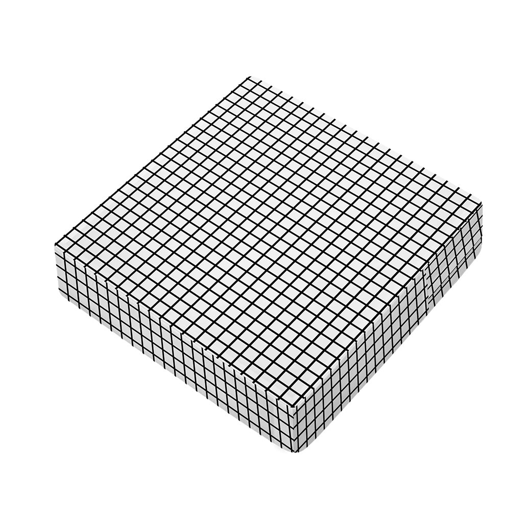 Black And White Windowpane Pattern Print Outdoor Seat Cushion Cover