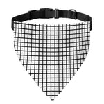 Black And White Windowpane Pattern Print Over The Collar Dog Bandana