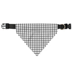 Black And White Windowpane Pattern Print Over The Collar Dog Bandana