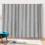 Black And White Windowpane Pattern Print Pencil Pleat Curtains