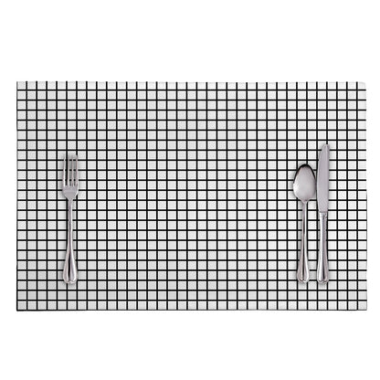 Black And White Windowpane Pattern Print Placemat