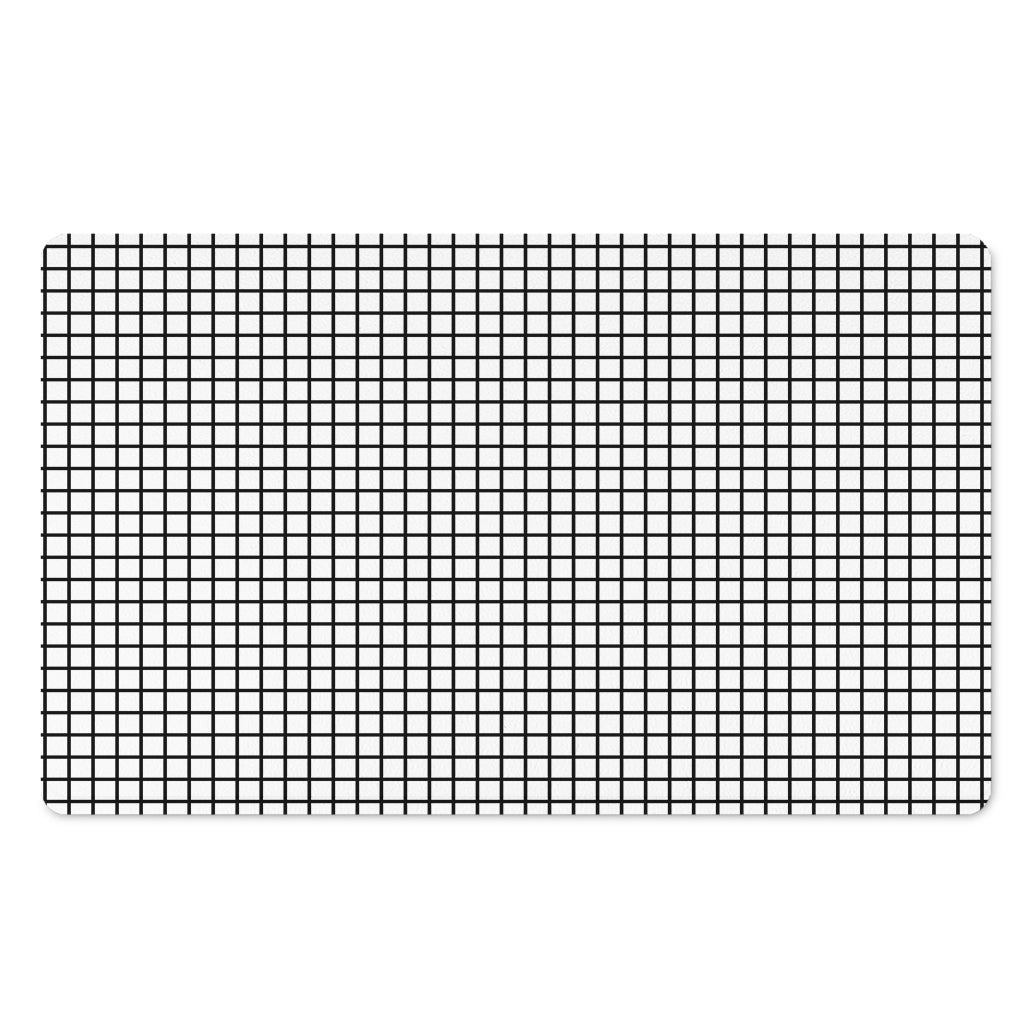 Black And White Windowpane Pattern Print Polyester Doormat