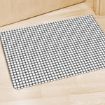 Black And White Windowpane Pattern Print Polyester Doormat