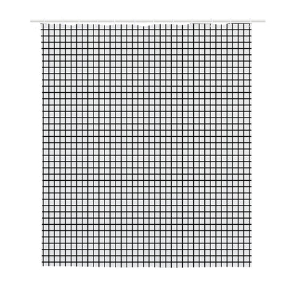 Black And White Windowpane Pattern Print Polyester Shower Curtain