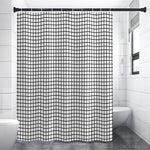 Black And White Windowpane Pattern Print Premium Shower Curtain