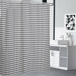Black And White Windowpane Pattern Print Premium Shower Curtain