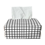 Black And White Windowpane Pattern Print Rectangle Tissue Box Cover