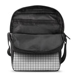 Black And White Windowpane Pattern Print Rectangular Crossbody Bag