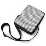 Black And White Windowpane Pattern Print Rectangular Crossbody Bag