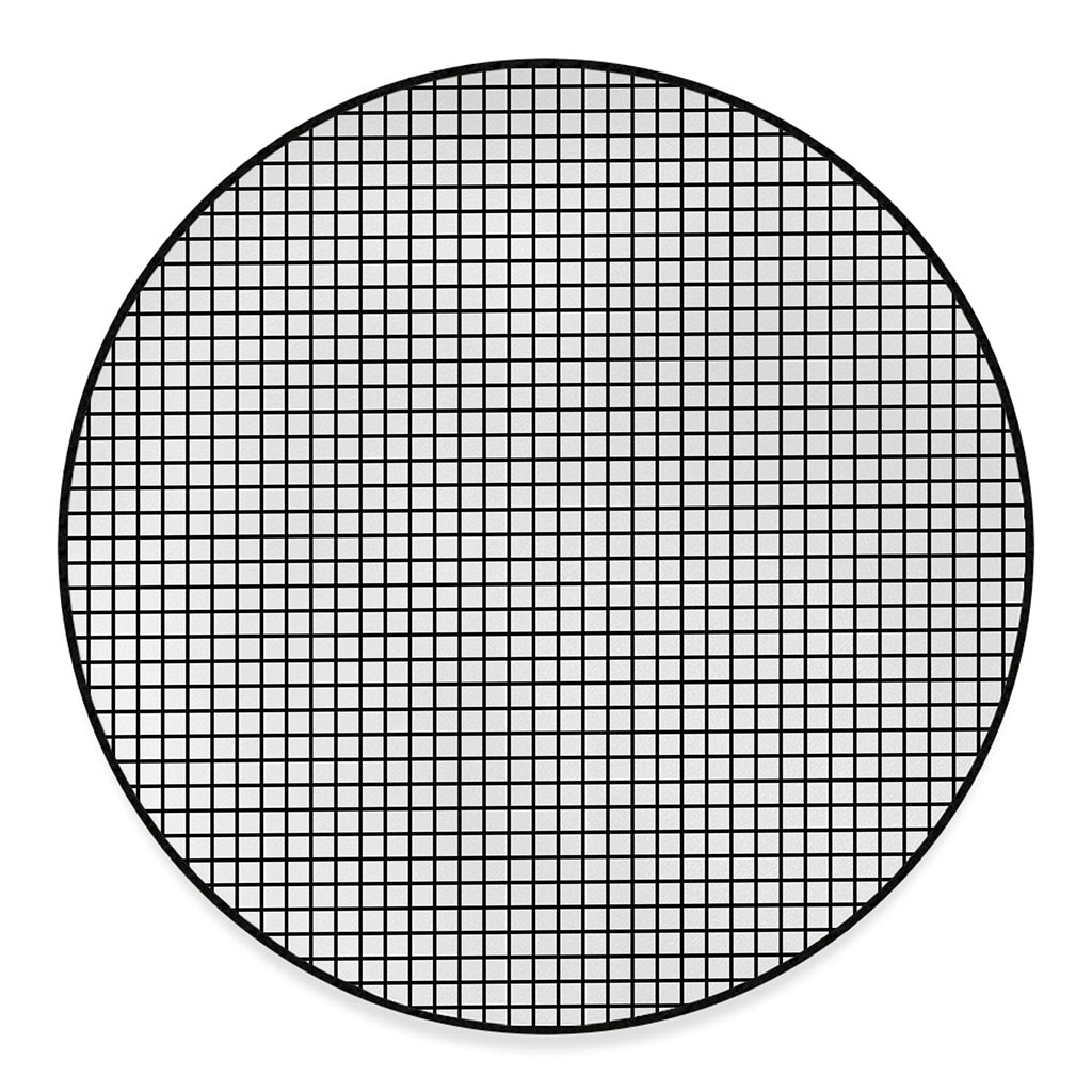 Black And White Windowpane Pattern Print Round Floor Mat