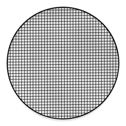 Black And White Windowpane Pattern Print Round Floor Mat