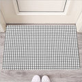 Black And White Windowpane Pattern Print Rubber Doormat