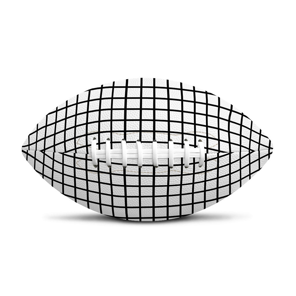 Black And White Windowpane Pattern Print Rugby Ball