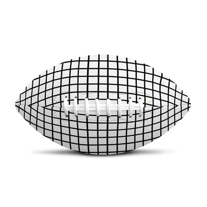 Black And White Windowpane Pattern Print Rugby Ball