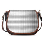Black And White Windowpane Pattern Print Saddle Bag