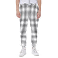 Black And White Windowpane Pattern Print Joggers