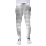 Black And White Windowpane Pattern Print Scuba Joggers