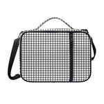Black And White Windowpane Pattern Print Shoulder Strap Bible Bag