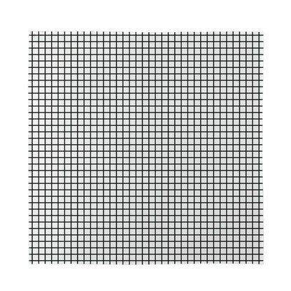 Black And White Windowpane Pattern Print Silk Bandana
