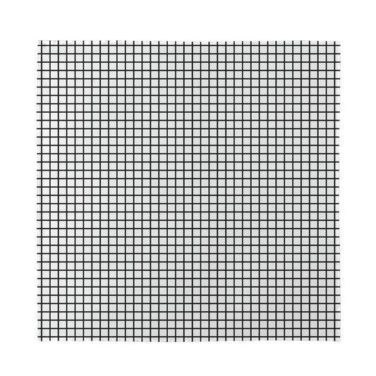 Black And White Windowpane Pattern Print Silk Bandana