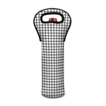 Black And White Windowpane Pattern Print Single Neoprene Wine Tote