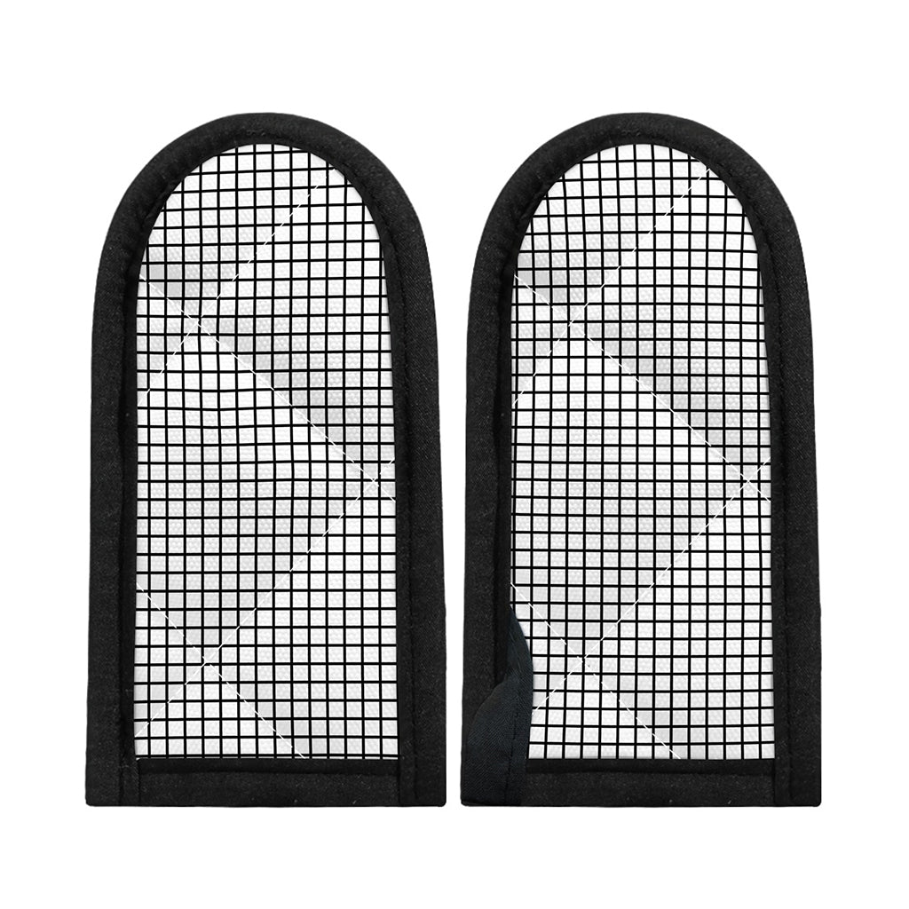 Black And White Windowpane Pattern Print Skillet Handle Cover