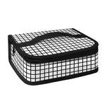 Black And White Windowpane Pattern Print Small Lunch Bag