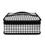 Black And White Windowpane Pattern Print Small Lunch Bag