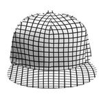 Black And White Windowpane Pattern Print Snapback Cap