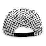 Black And White Windowpane Pattern Print Snapback Cap