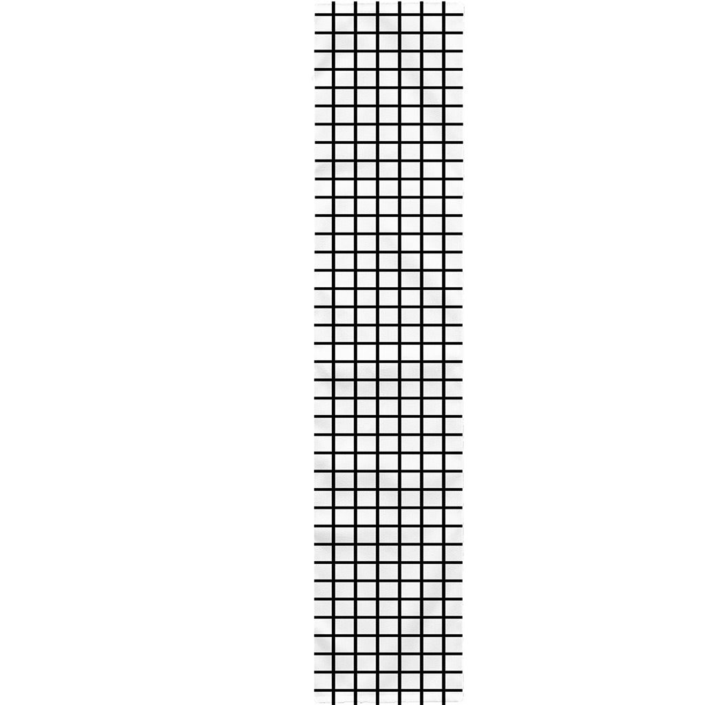 Black And White Windowpane Pattern Print Table Runner