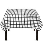 Black And White Windowpane Pattern Print Tablecloth