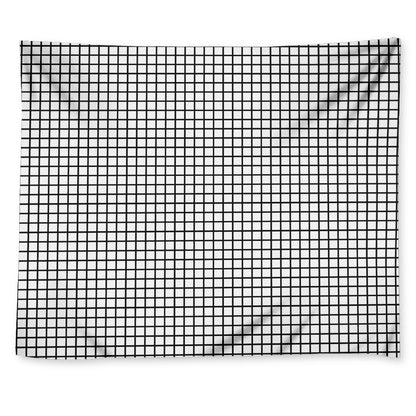 Black And White Windowpane Pattern Print Tapestry