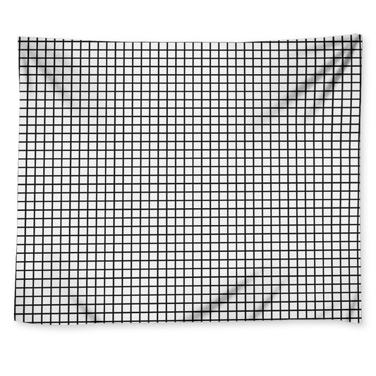 Black And White Windowpane Pattern Print Tapestry