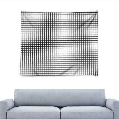 Black And White Windowpane Pattern Print Tapestry
