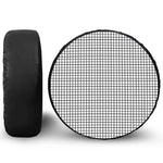 Black And White Windowpane Pattern Print Tire Cover
