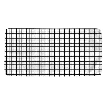 Black And White Windowpane Pattern Print Towel