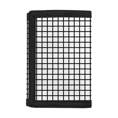 Black And White Windowpane Pattern Print Trifold Wallet
