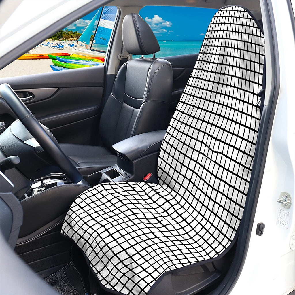 Black And White Windowpane Pattern Print Waterproof Car Seat Cover