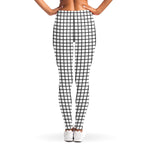 Black And White Windowpane Pattern Print Women's Leggings