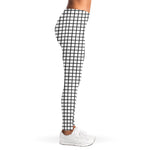 Black And White Windowpane Pattern Print Women's Leggings