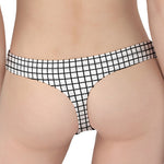 Black And White Windowpane Pattern Print Women's Thong