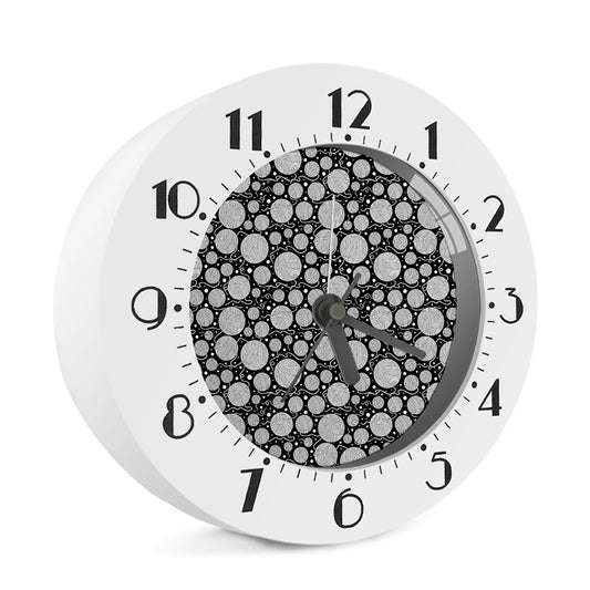 Black And White Yarn Pattern Print Alarm Clock